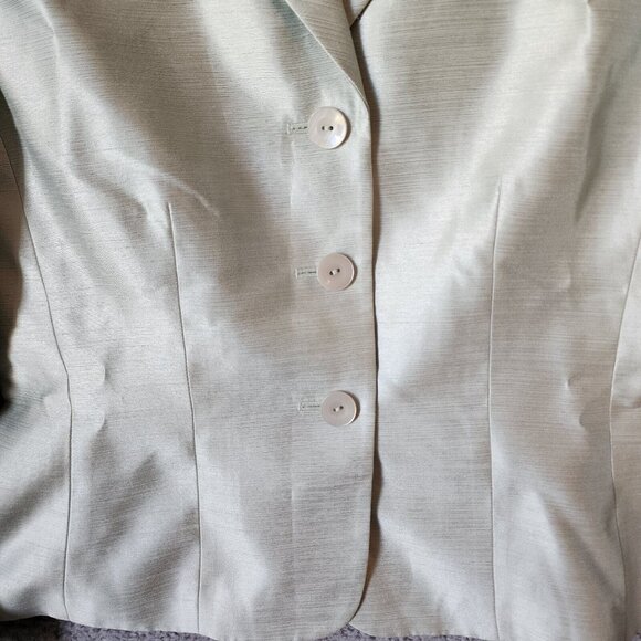 Le Suit Essentials Womens 2 Piece Jacket/Skirt Suit Set Polyester Blend Green 6P - Picture 4 of 16